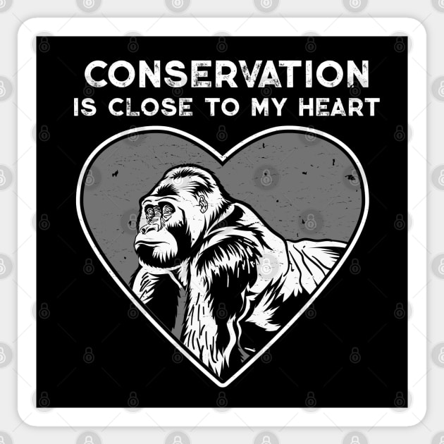 Gorilla Conservation Heart Sticker by Peppermint Narwhal